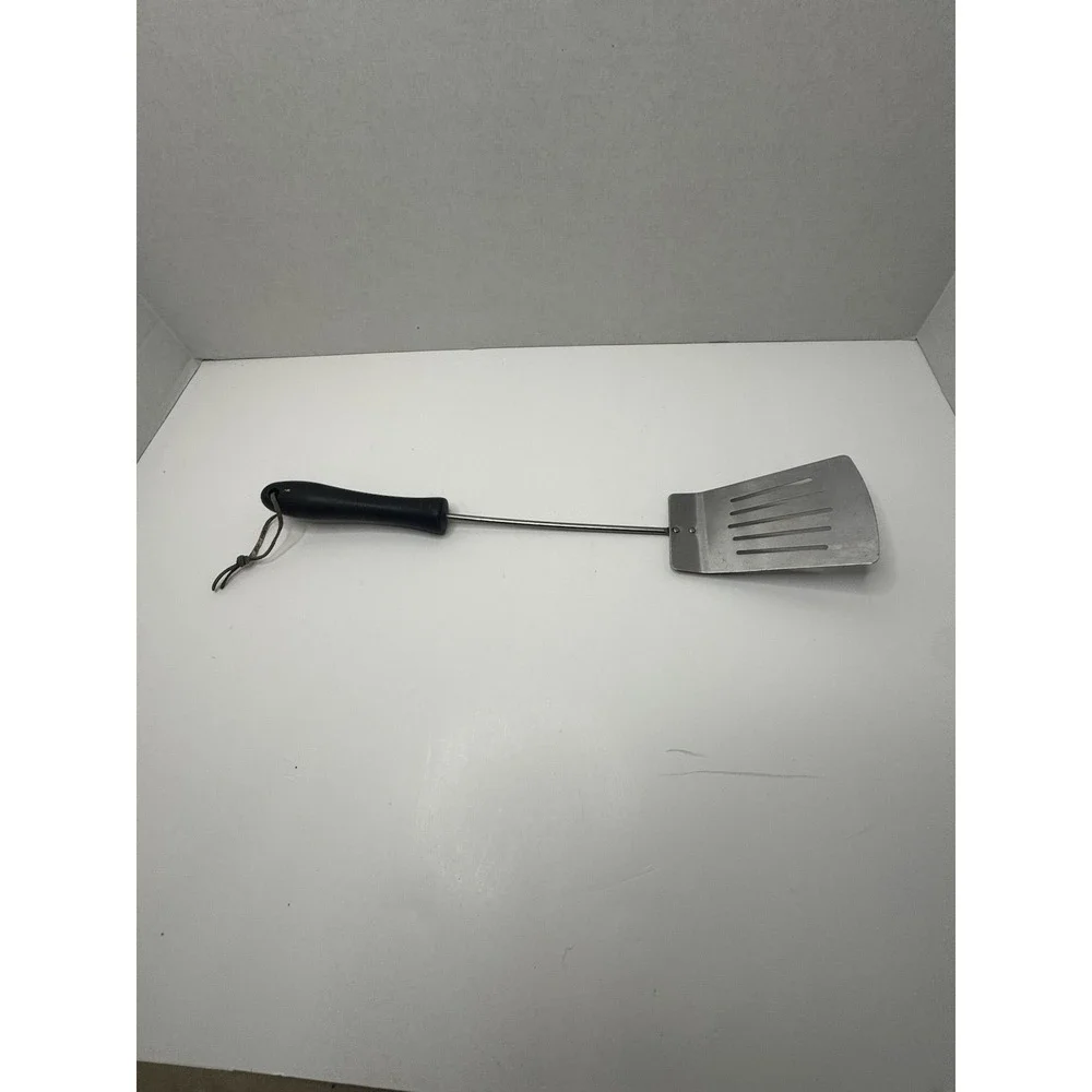 Spatula Flipper Turner  Slotted Metal Black nylon handle 15